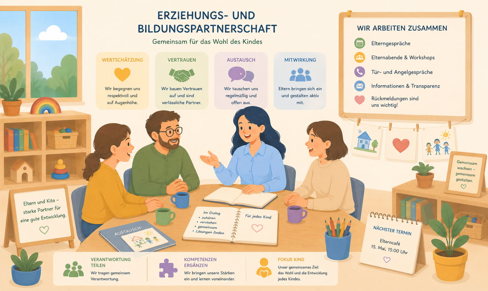 Modul 4.1 von 4 – Bildungs­partnerschaften, Übergänge & Teamarbeit gestalten - Erziehungs- und Bildungspartnerschaft
