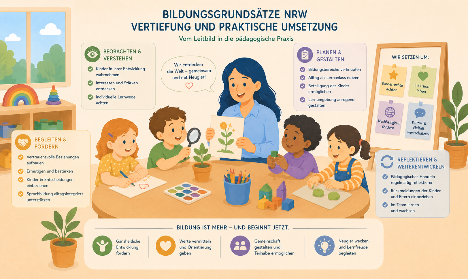Modul 2.3 von 4 - Erziehungs-, Bildungs- & Betreuungsauftrag - Bildungsgrundsätze NRW: Vertiefung und praktische Umsetzung