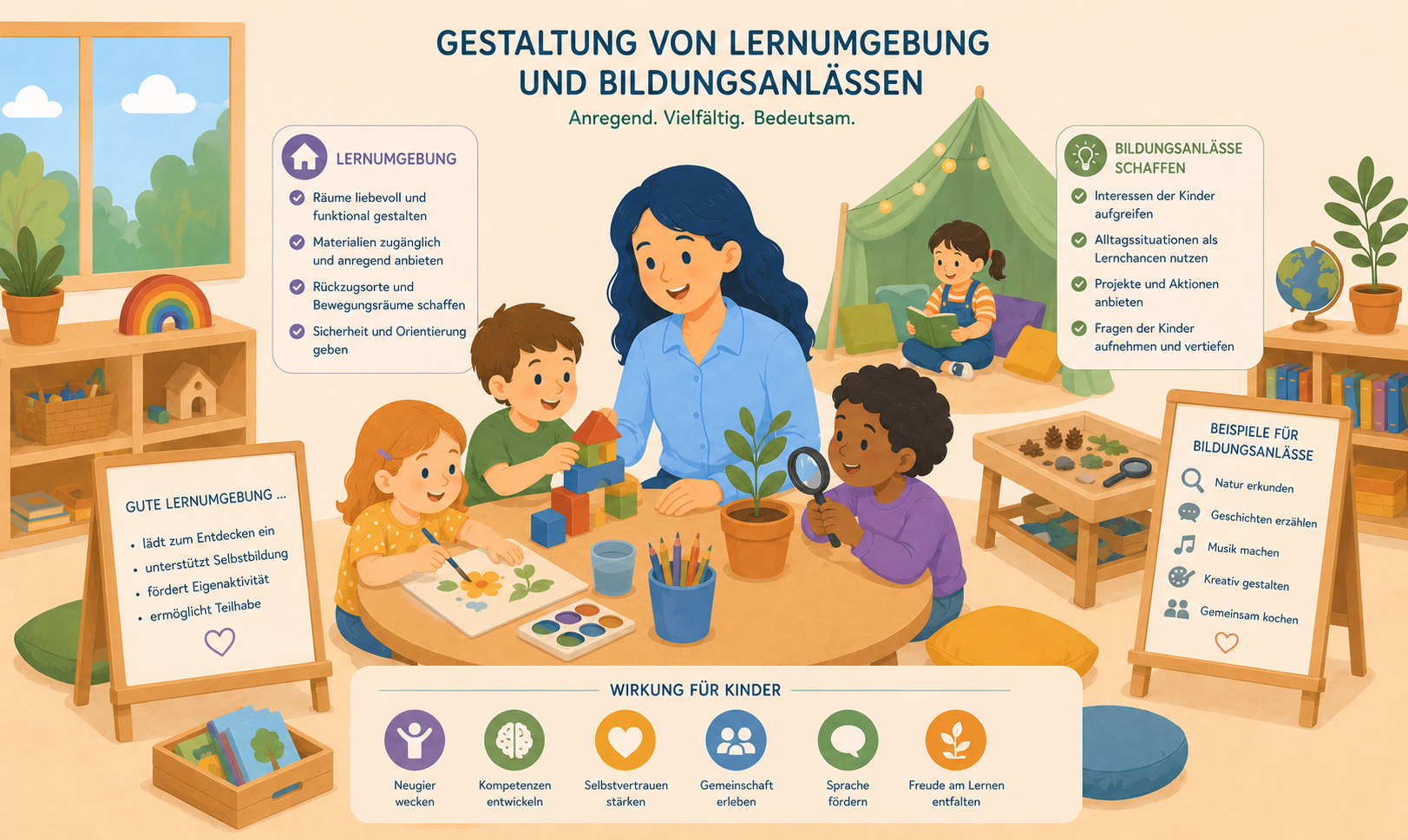 Modul 2.5 von 4 - Erziehungs-, Bildungs- & Betreuungsauftrag - Gestaltung von Lernumgebung und Bildungsanlässen
