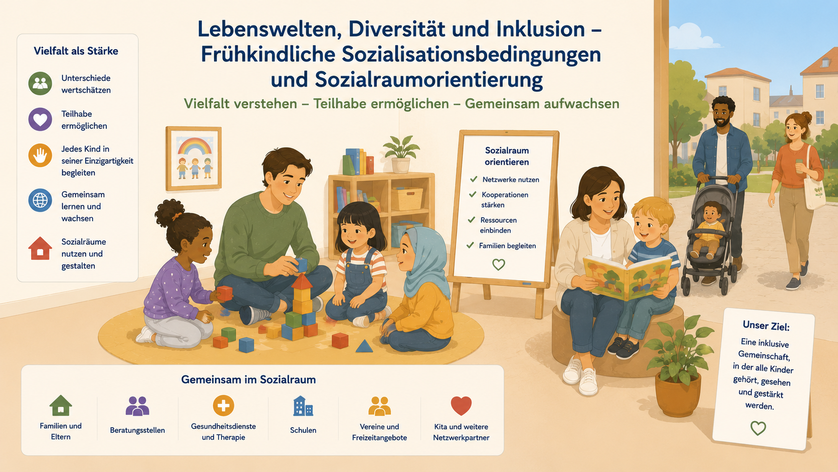 Modul 3.2 von 4 - Lebenswelten, Diversität und Inklusion - Frühkindliche Sozialisationsbedingungen und Sozialraumorientierung