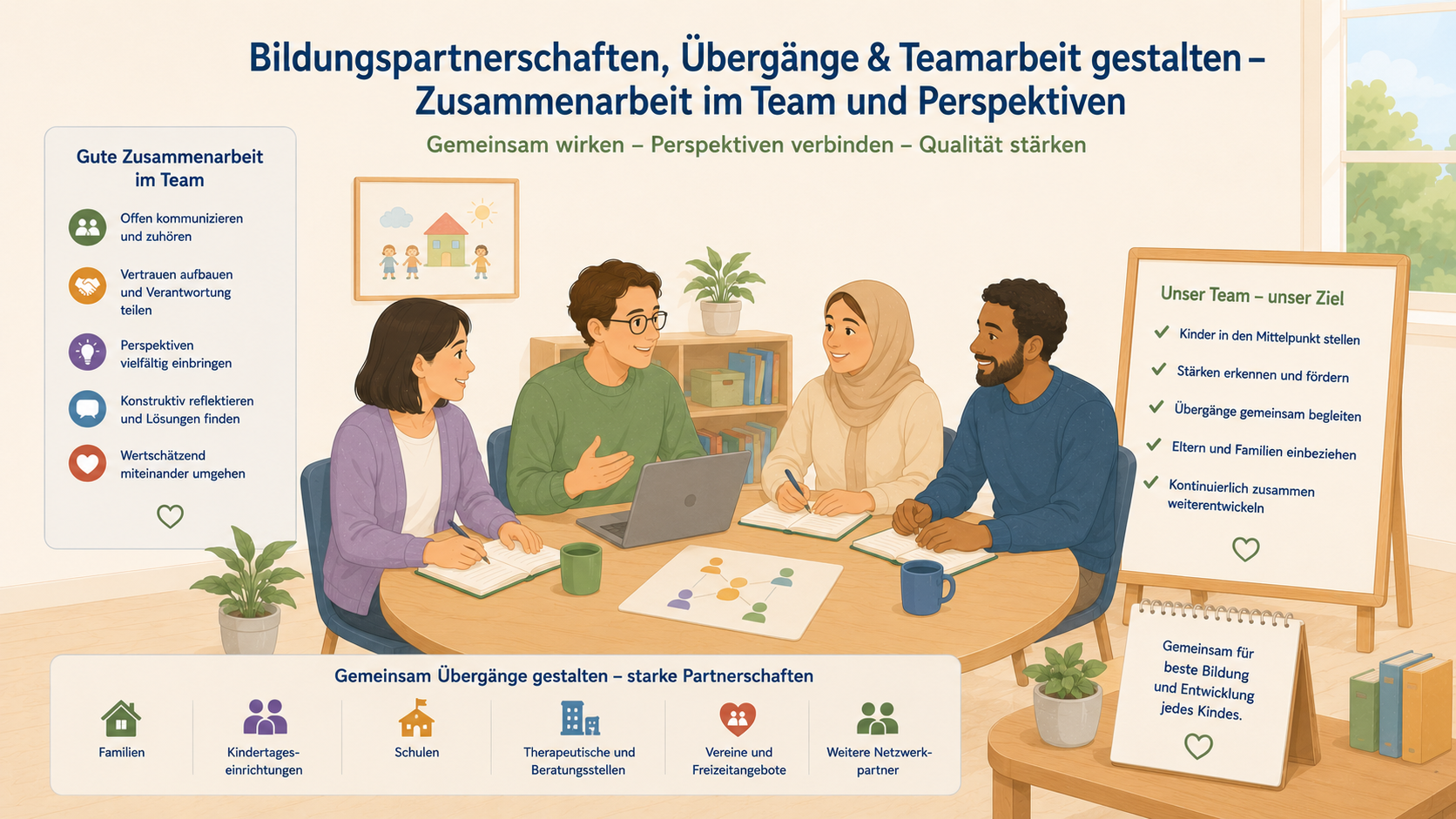 Modul 4.2 - Bildungs­partnerschaften, Übergänge & Teamarbeit gestalten - Zusammenarbeit im Team und Perspektiven