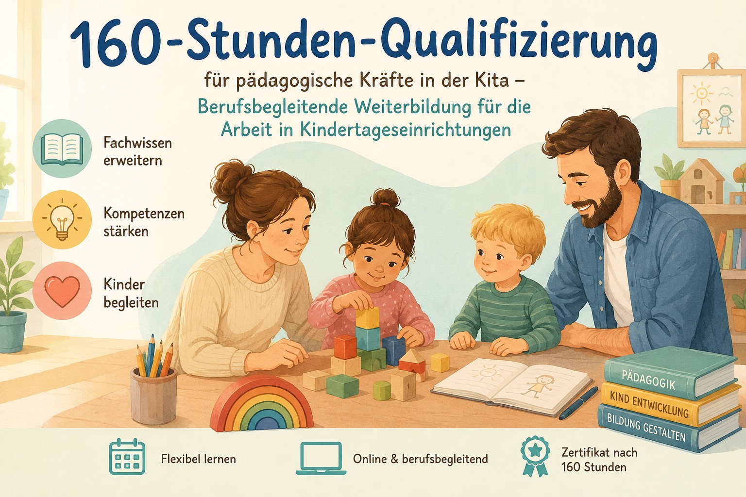 160-Stunden-Qualifizierung für pädagogische Kräfte in der Kita – Berufsbegleitende Weiterbildung für die Arbeit in Kindertageseinrichtungen